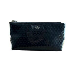 Kate Spade New York Black Embossed Cosmetic Pouch Clutch